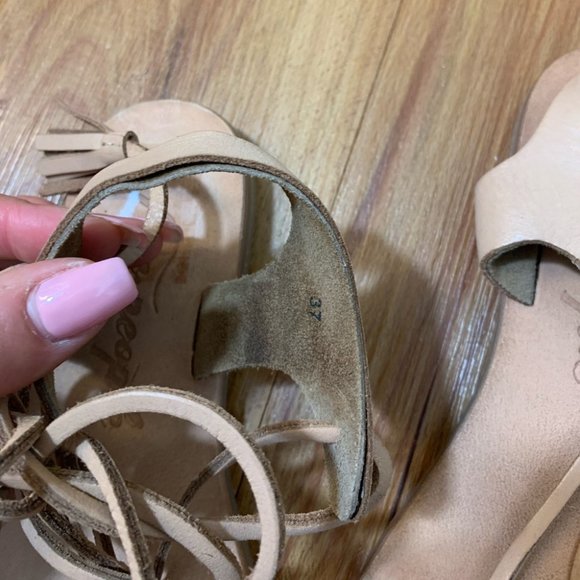 Free People Leather Bryn Marr Ankle Wrap Sandals - Picture 8 of 11